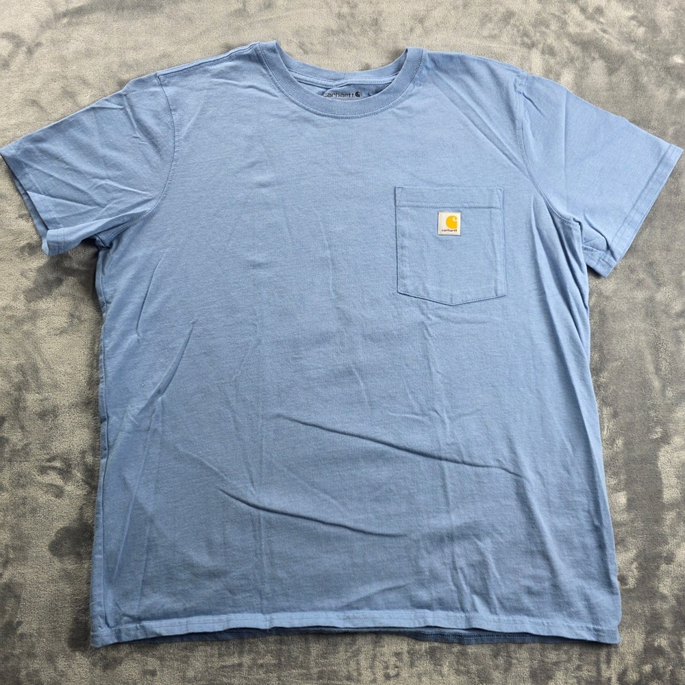 Carhartt Pocket T-Shirt Mens XL Light Blue Loose Fit K87 Short Sleeve Tee
